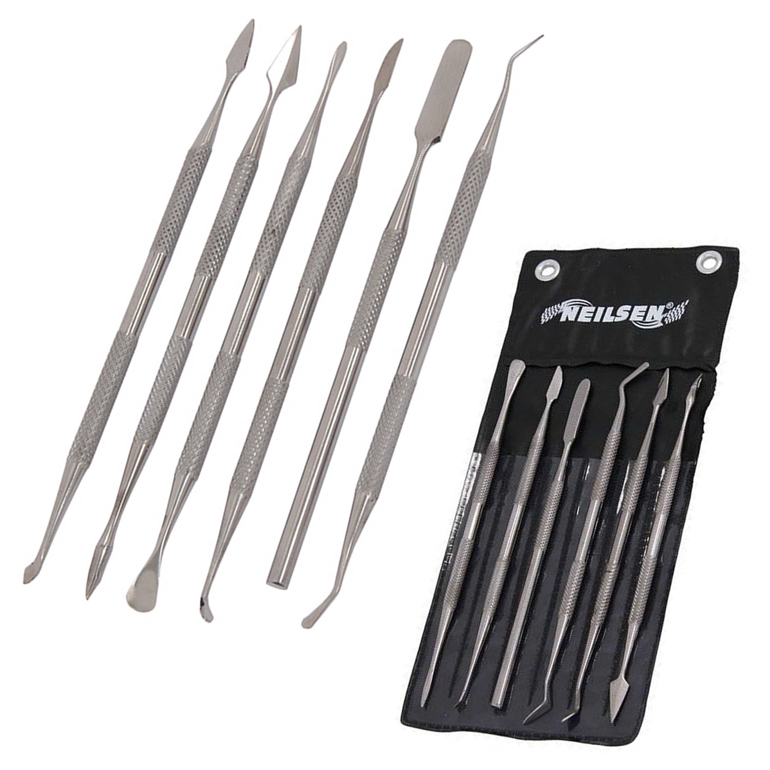 6pcs/set Pro Stainless Steel Wax Carving Pottery Clay Sculpting Tool Set MP 