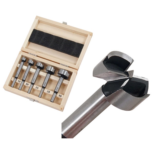 5 Piece Wood Working Forstner Bit Set Carpenter Carpentry Craft Woodwork Sculpture Wood drill drilling arched openings Tools Tool Set