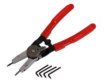 Straight & 90 degrees Internal And External Snap Ring Circlip Pliers Plier Set retaining ring pliers Installing removing clips + Spare Tips