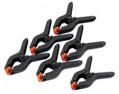 6 Piece Nylon Clamp Set 65mm 2.5 inch with Spring swiveling jaws with strong integral steel spring hobby craft wood working Hand clamps