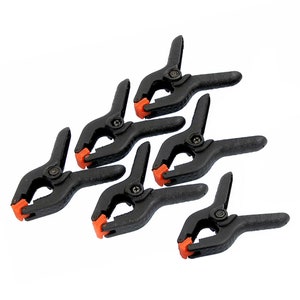 6 Stück Nylon Klemme Set 65mm 2,5 Zoll mit Spring Schwenkbacken mit starkem integralen Stahl Feder Hobby Bastelholz Arbeiten Handklemmen