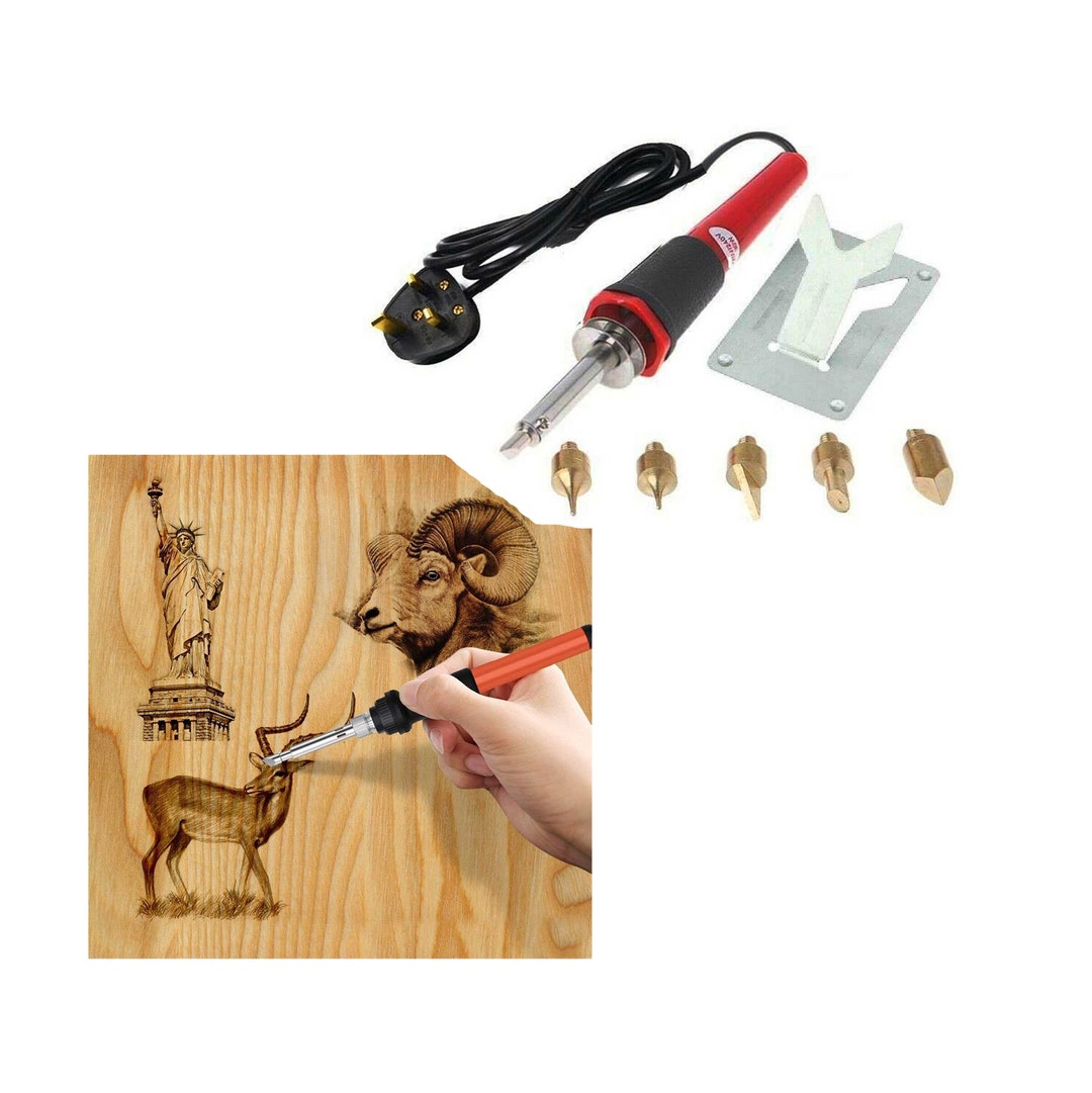 YIYIBYUS Wood Burning Pen Tool Kit Professional Pyrography Machine Electric  Leather Burner with 20 Tips for Beginner Draw Craft 