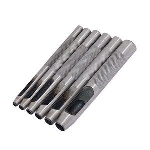 120pcs Leathercraft Antique Silver Leather Rivets Setter Hole Punch Tool  Kit, 8mm and 6mm rivets in a Plastic Box Set for Leatherworking