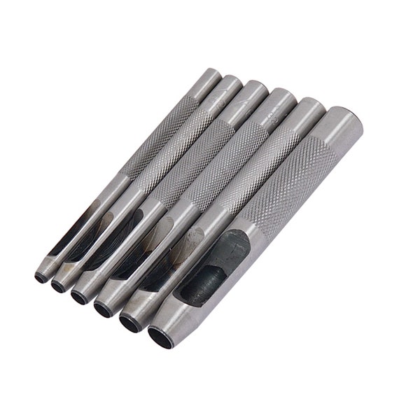 6 Piece Hollow Punch Set 6 Sizes From 0.125 to 0.3 Inches Hole