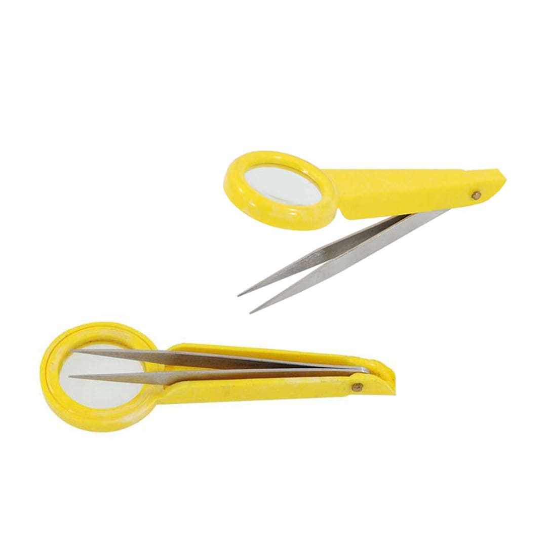 Fine Tip Stainless Steel Tweezers With Magnifying Glass Etsy