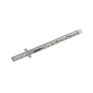 6 inch 150 mm zakliniaal, zwart, gemakkelijk af te lezen schaalverdeling in 8e, 16e, 32e en 64e met verschuifbare zakclip die ook dienst doet als dieptemeter