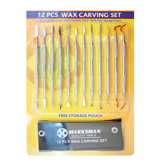 12 Piece Stainless Steel Wax Carver Carving Tool Set Storage Pouch
