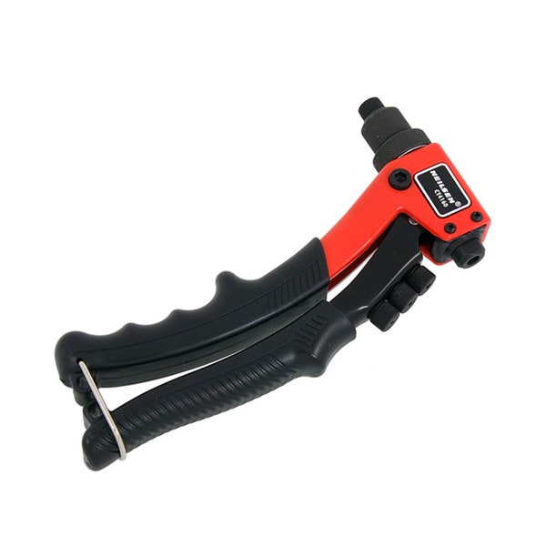 Hand Riveter Riveting Tool With 4 Rivet Sizes 2.4mm 3.2mm 4.0mm 4.8mm Ergonomic Comfort Grip Handle Fastener Craft Garage Hobby Tool