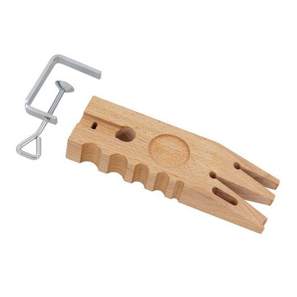 8 pouces Multi Slot Use Bench Pin En bois Grand avec pince Bijoutiers Broche de banc avec pince trou oblong pour scier de petites pièces bijoux et plus