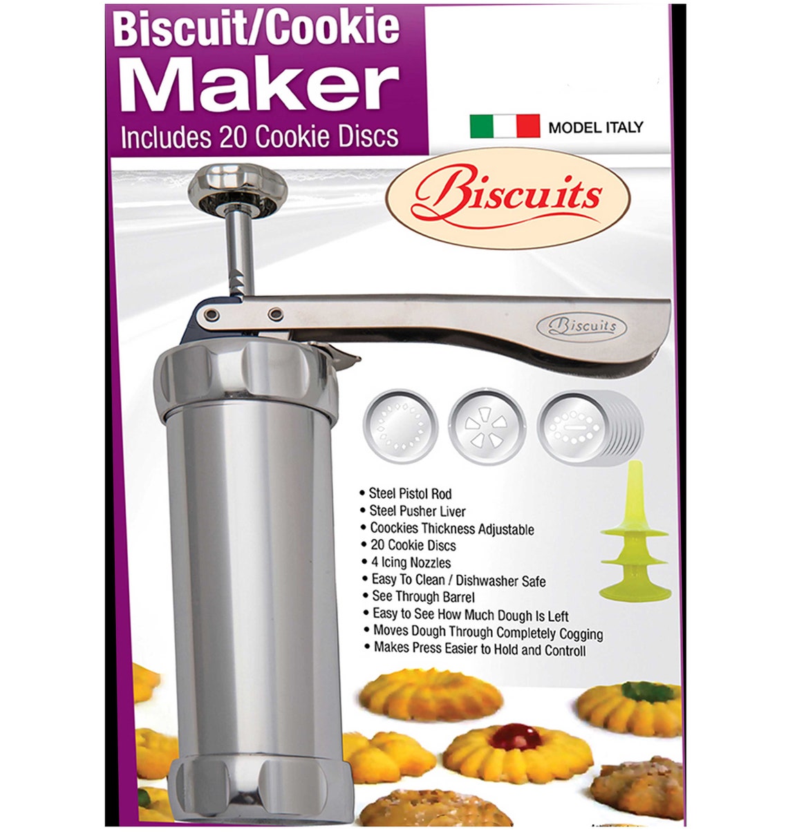 Biscuit Cookie Maker And 20 Cookie Discs All Metal Etsy