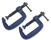 TWO One Pair Of 2 inch 50mm Alloy Steel G Clamp Clamps Vices Vises Carpenter Carpentry Craft Woodwork Sculpture Wood Hobby Welding Tool