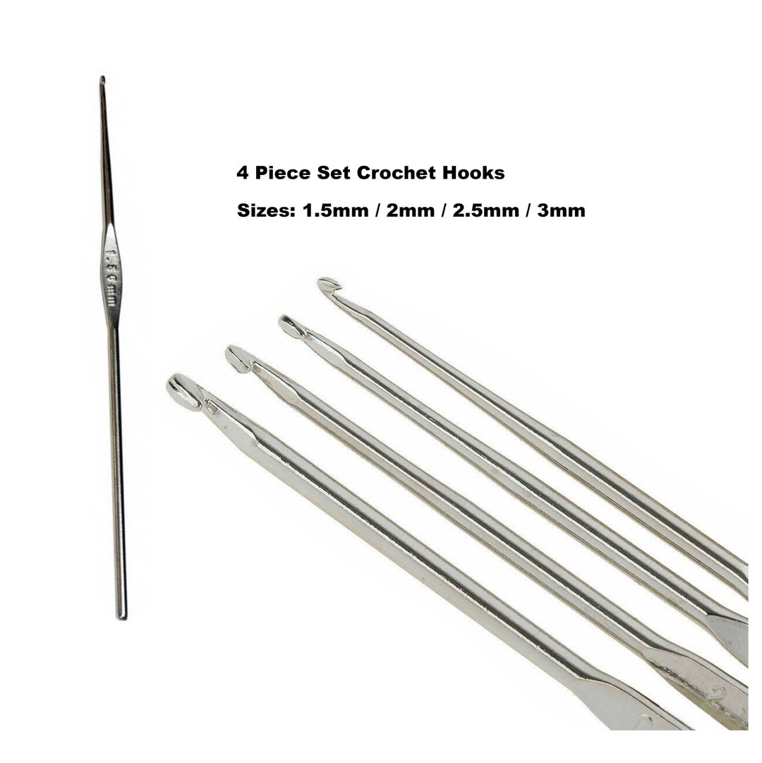 4-Pieces: Aluminum Stitch Holders Pins Knit Knitting Needles Crochet Hooks