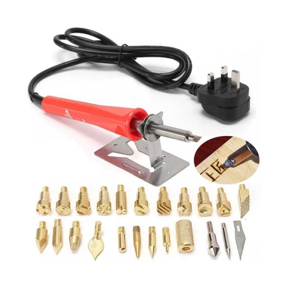 Wooden burning kit with adjustable temperature soldering iron DIY tool set  embossing engraving pyrography combination