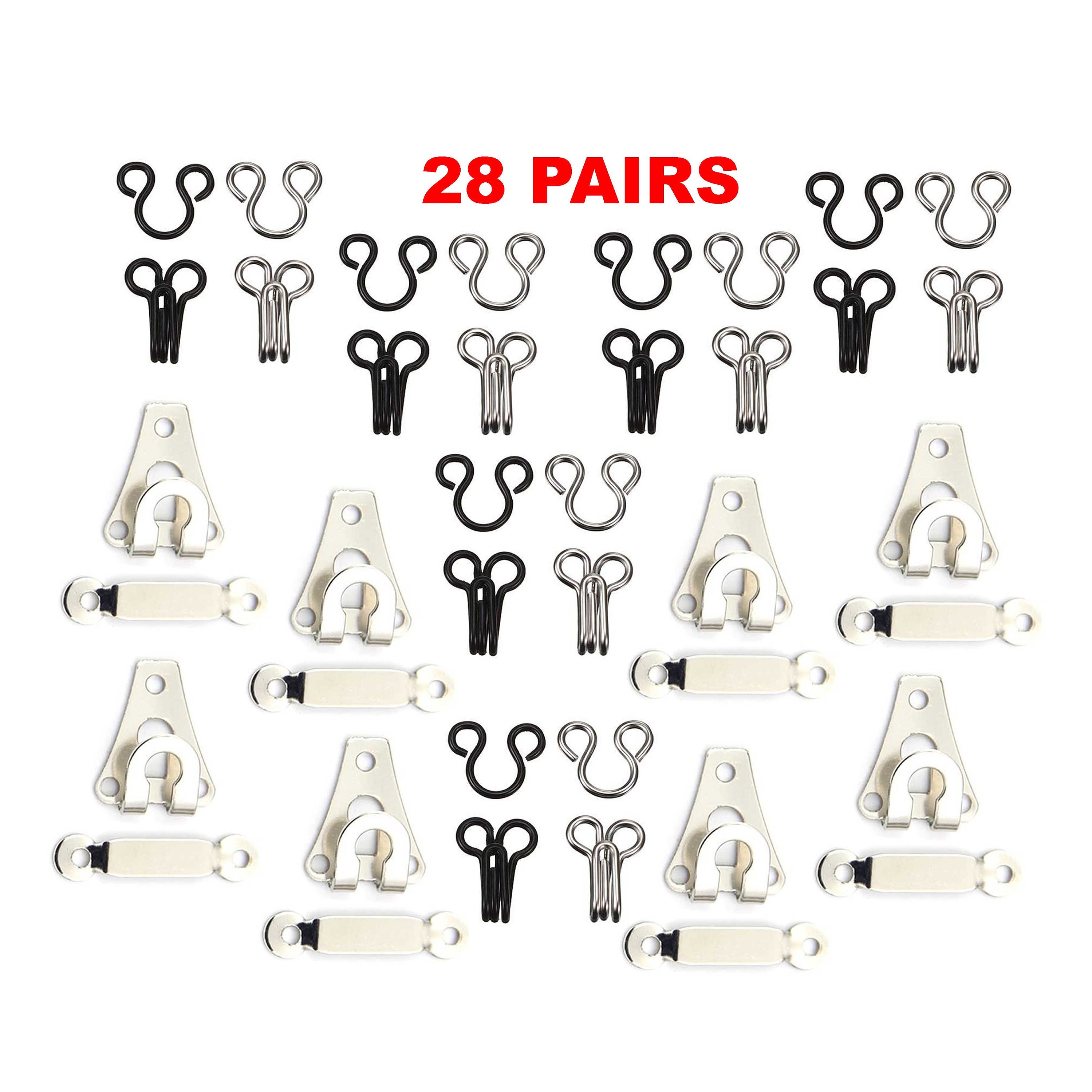 Steel Hook and Eye Metal Hooks and Eyes Closure for Trousers and Skirt Hook and Eye Closures Sew on Hook and Eye Metal Pants Hook and Eye Dark