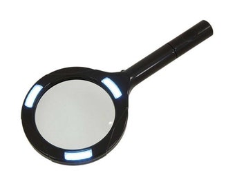 60 Lumens COB Led Magnifying Glass FREE 2AA Batteries 3X magnification Compact magnifier reading detecting Jewelry Watch Hobby Craft Tool