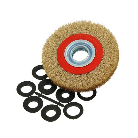 150mm Brass Wire Wheel Brush 10 Adaptors for Bench Grinder to