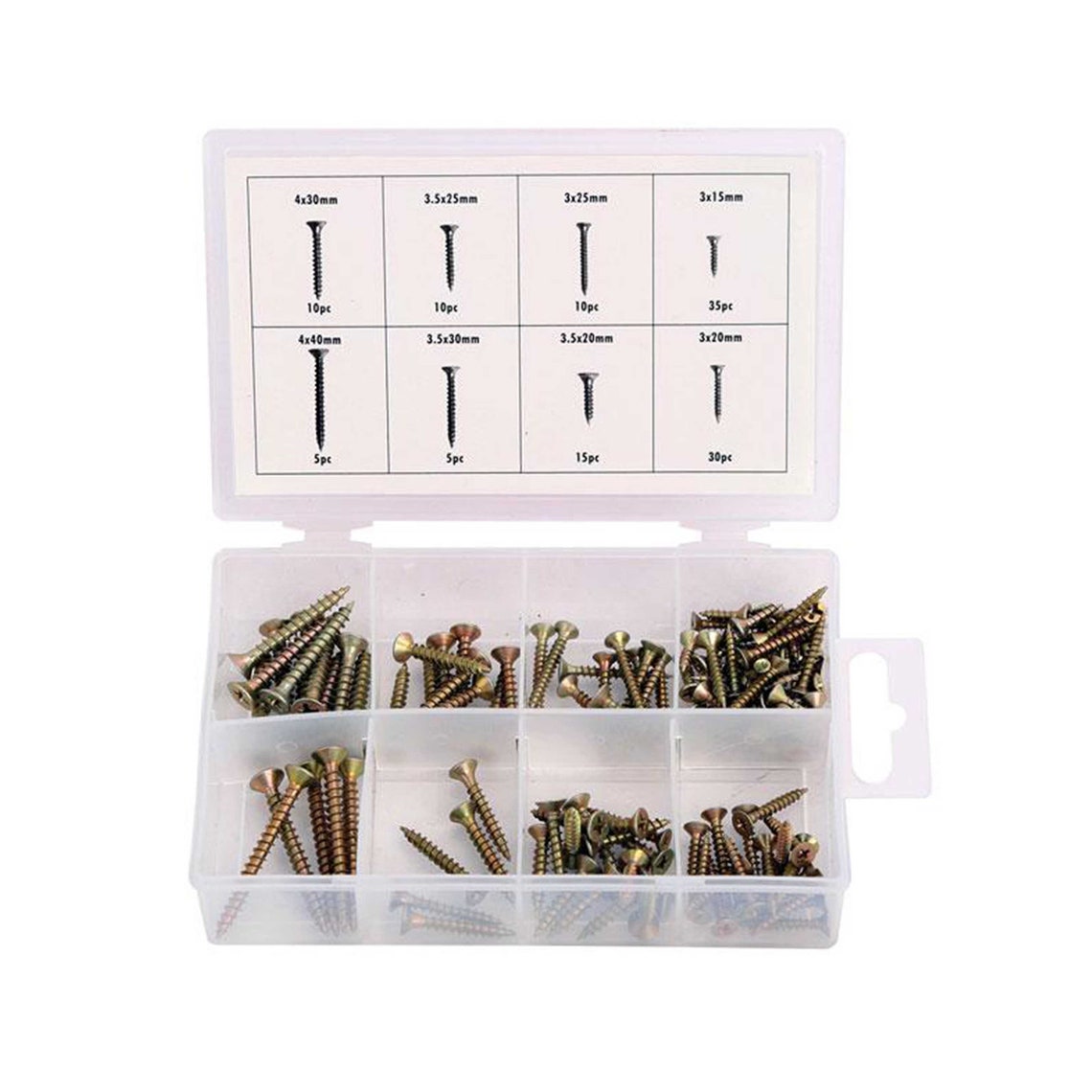 120 Piece Wood Screw Assortment in Storage Marked Box Wooden Etsy
