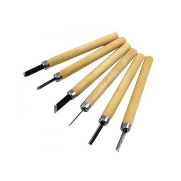6 Piece Wooden Mini Carving Carver Hand Chisel Knife Kit Set Wood working Gouges perfect for detailed basic carving Sculpture Carpentry Tool