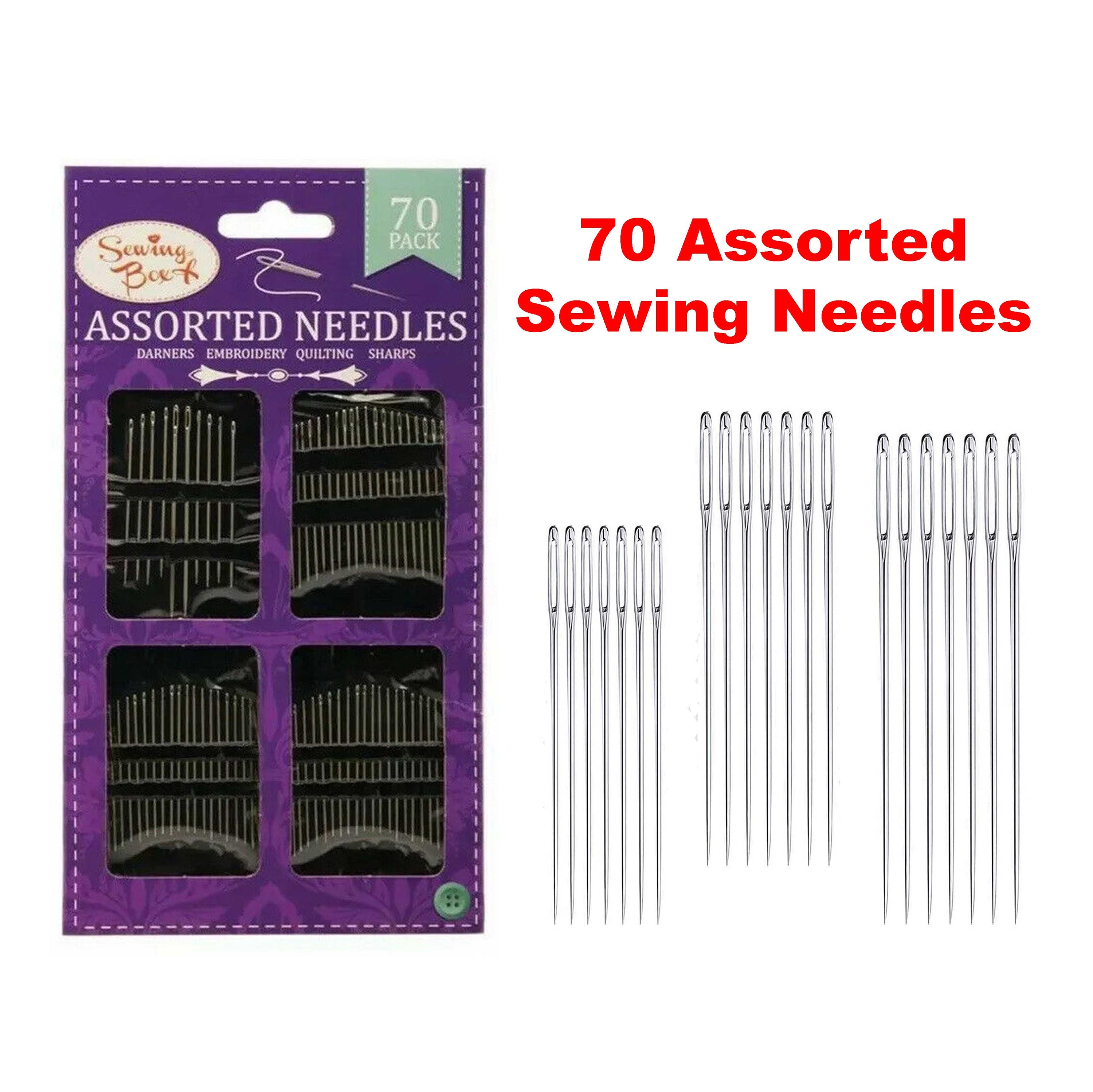 23 PCS Large Eye Sewing Needles, 2.36in Sewing Sharp Needles, Leather Needle  Embroidery Thread Needle, Stainless Steel Yarn Knitting Needles with a  3.3in Plastic Bottle 