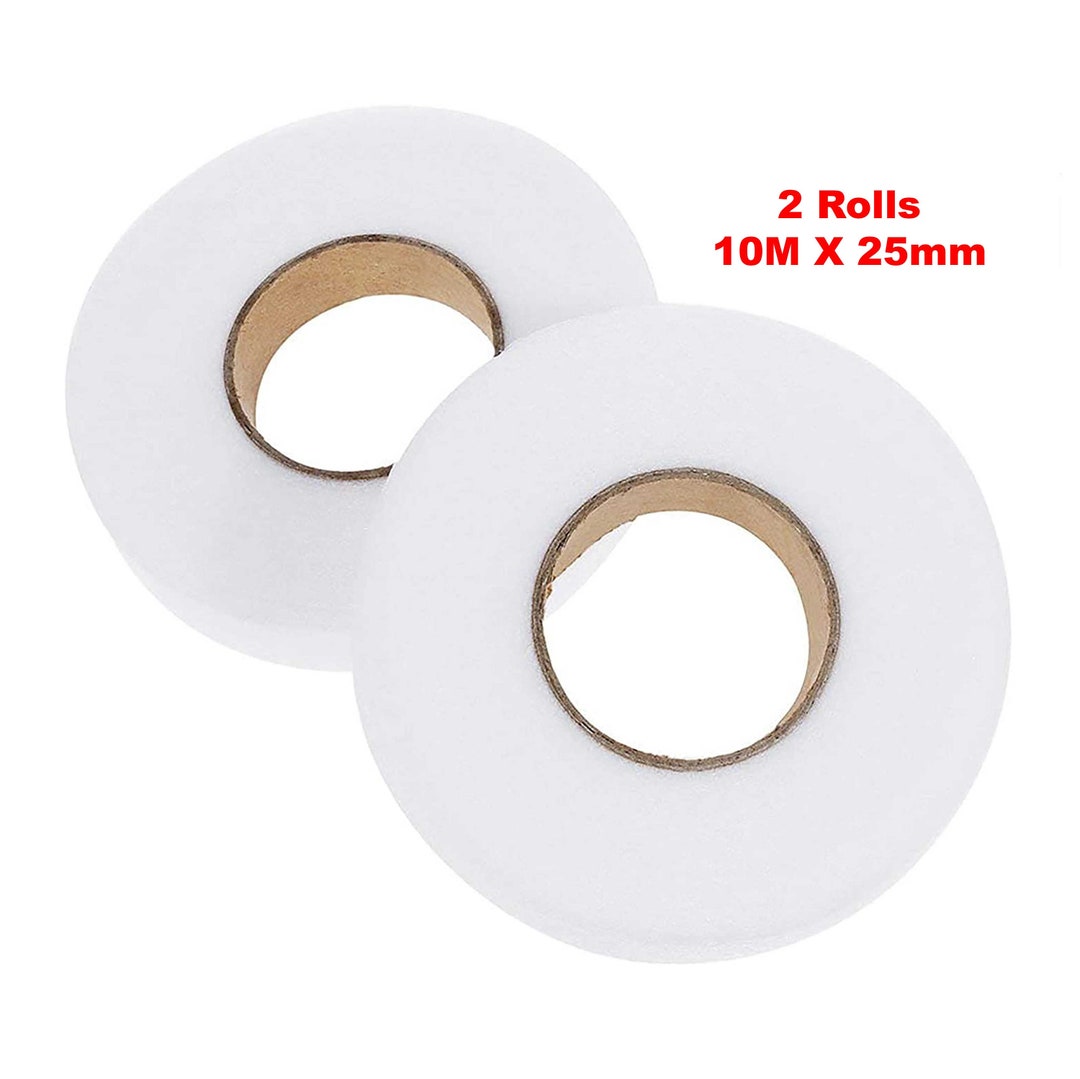 2 Rolls of 10M X 25mm Hemming Tapes Hem Tape White Hem bing Iron on