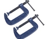 TWO One Pair Of 3 inch 75mm Alloy Steel G Clamp Clamps Vices Vises Carpenter Carpentry Craft Woodwork Sculpture Wood Hobby Welding Tool