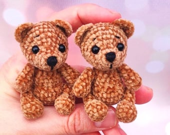 Mini teddy bear crochet pattern, Amigurumi mini bear pdf pattern, Mini plushie toy pdf pattern, Amigurumi english pattern pdf