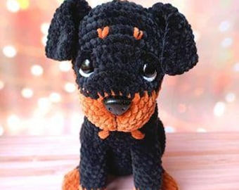 Crochet pattern dog/ Amigurumi rottweiler puppy tutorial/ Stuffed dog crochet pattern/ English pattern amigurumi pdf