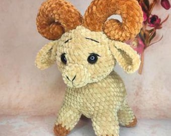 Amigurumi ram pattern, Crochet pattern ram, Large plushie amigurumi pattern, English pattern amigurumi pdf