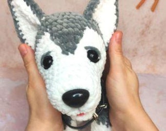 Crochet Husky Dog Pattern, Amigurumi Puppy Plushie (PDF Pattern)