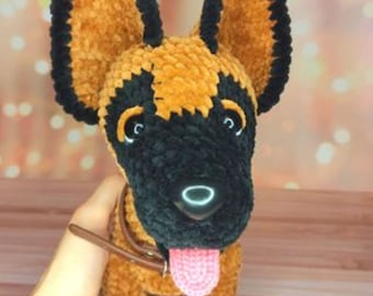 Amigurumi German Shepherd Crochet Pattern, Stuffed Puppy (PDF Pattern)