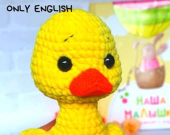 Crochet duck pattern, Amigurumi duck pattern, Amigurumi english crochet pattern pdf, Plushie amigurumi pattern