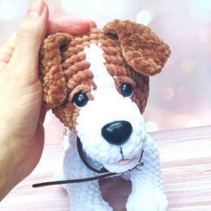Amigurumi puppy pattern, Jack Russell Terrier crochet pattern, Stuffed dog crochet patter, English pattern amigurumi pdf