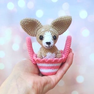 Chihuahua crochet pattern, Amigurumi dog in the bag pattern, Crochet puppy pattern, English pattern amigurumi pdf