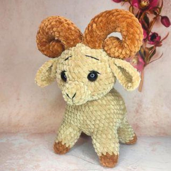 Amigurumi ram pattern, Crochet pattern ram, Large plushie amigurumi pattern, English pattern amigurumi pdf