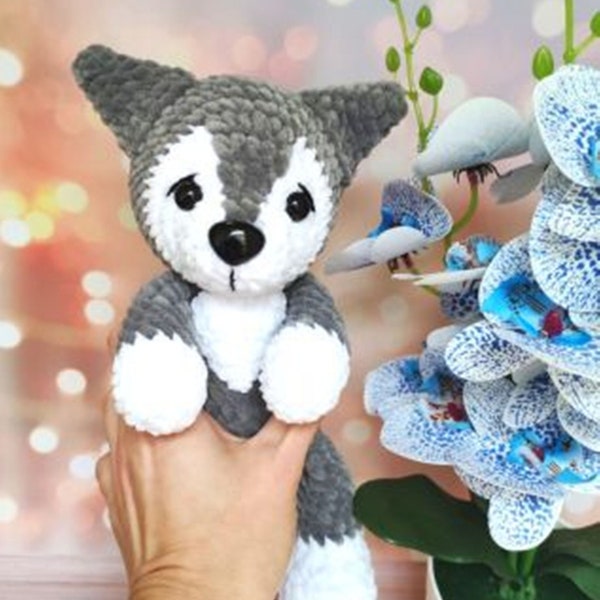 ANGLAIS UNIQUEMENT/Motif au crochet loup/Animaux en peluche motif amigurumi/Jouet animaux de la forêt au crochet/Modèle numérique amigurumi pdf