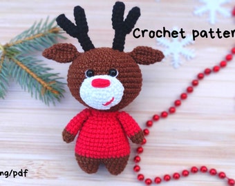 Crochet pattern deer/ Amigurumi tutorial small moose/ Christmas decor crochet pattern/ English pattern amigurumi pdf