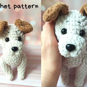 PATTERN: Crochet dog pattern, Amigurumi puppy pattern, Crochet stuffed dog pattern, English pattern amigurumi pdf