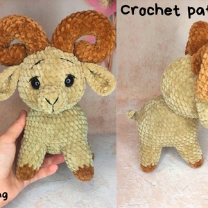 Häkelanleitung Schafbock, Amigurumi Plüschtier pdf, Häkelanleitung für Bison, englische Anleitung Amigurumi pdf