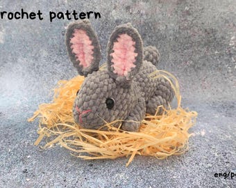Patrón de conejito de peluche a crochet, conejo amigurumi (PDF)