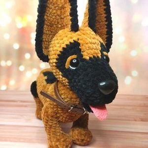 Crochet pattern german shepherd dog/ Amigurumi tutorial plush puppy/ English pattern amigurumi pdf