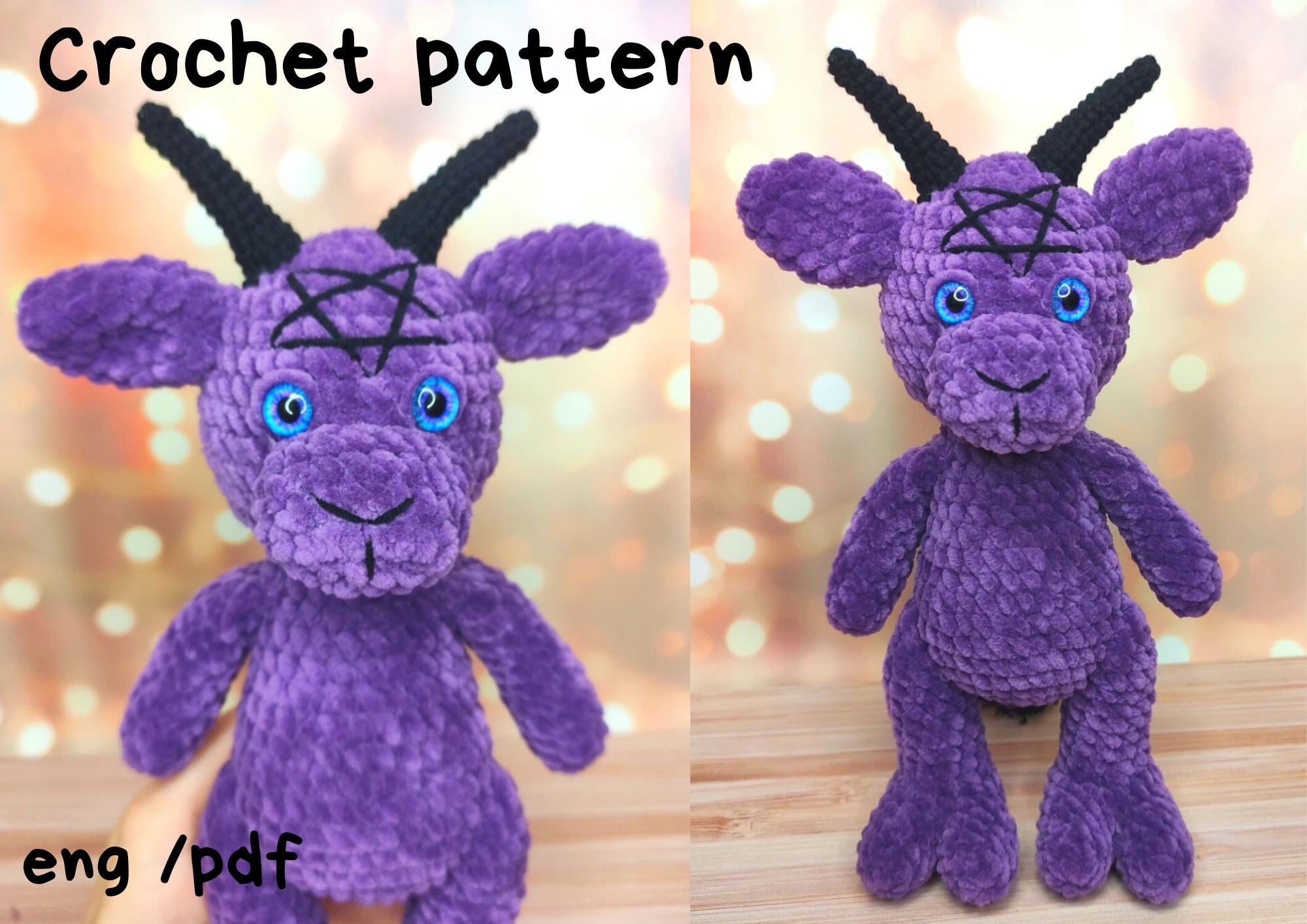 30 Baphomet Crochet Patterns for Cute, Creepy Amigurumi Fans 26 Large Plush Baphomet Goat Tutorial