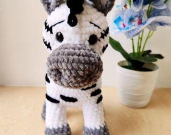 Zebra Häkelanleitung, Amigurumi Safari Tier (PDF)