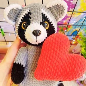 Amigurumi pattern plush raccoon/ Crochet pattern woodland animals/ English pattern amigurumi pdf