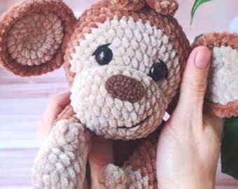 Amigurumi pattern stuffed monkey / Crochet pattern big monkey / English pattern amigurumi pdf