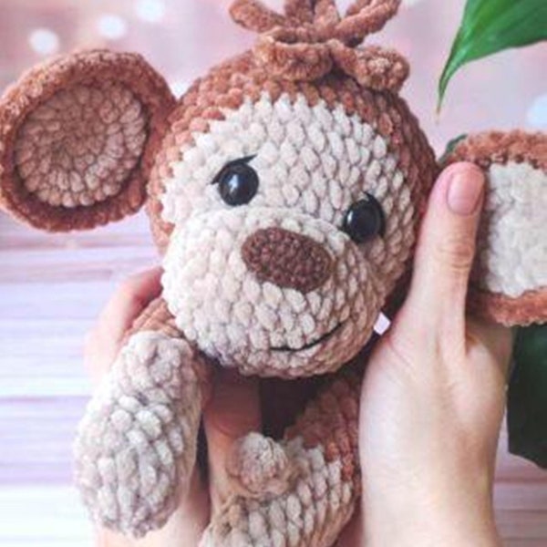 Amigurumi pattern stuffed monkey / Crochet pattern big monkey / English pattern amigurumi pdf