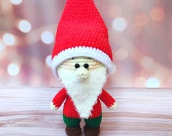 Crochet Gnome Pattern - Christmas Santa Amigurumi Tutorial PDF