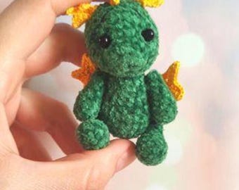 Miniature dragon crochet. Amigurumi tutorial fantasy animals. Crochet Tiny Dino (PDF).