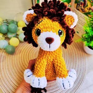 Plush lion crochet pattern/ Amigurumi tutorial safari animals/ Funny amigurumi toy crochet pattern/ English pattern amigurumi pdf