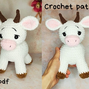 Häkelanleitung Kuh, Amigurumi Plüsch Kuh Häkelanleitung, Bauernhof Tiere Häkelanleitung, englische Anleitung Amigurumi pdf
