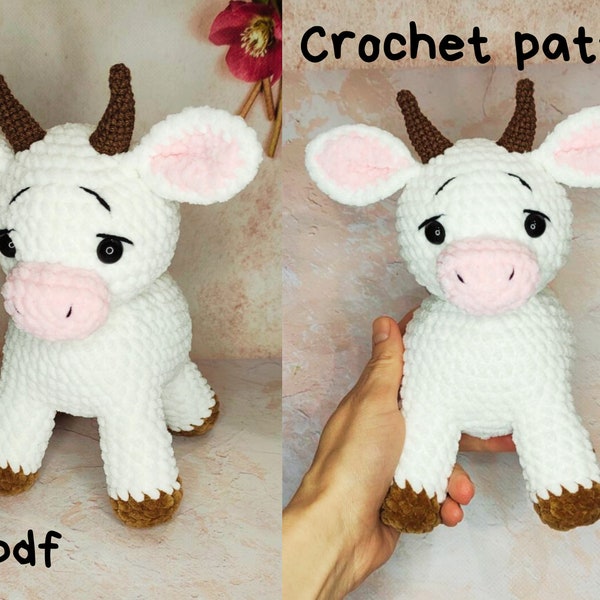 Crochet pattern cow, Amigurumi plush cow pattern, Farm animals crochet pattern, English pattern amigurumi pdf